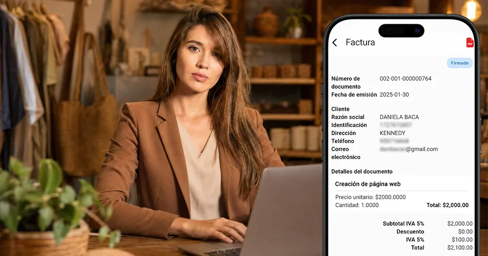 Factura electrónica generada automáticamente por una compra en línea