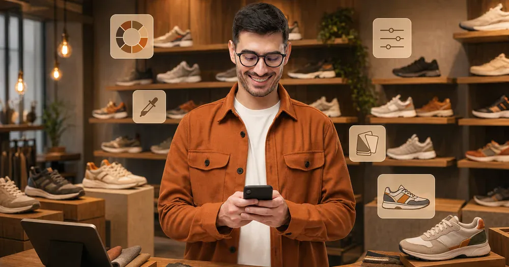 Comerciante personalizando el aspecto de su tienda en línea